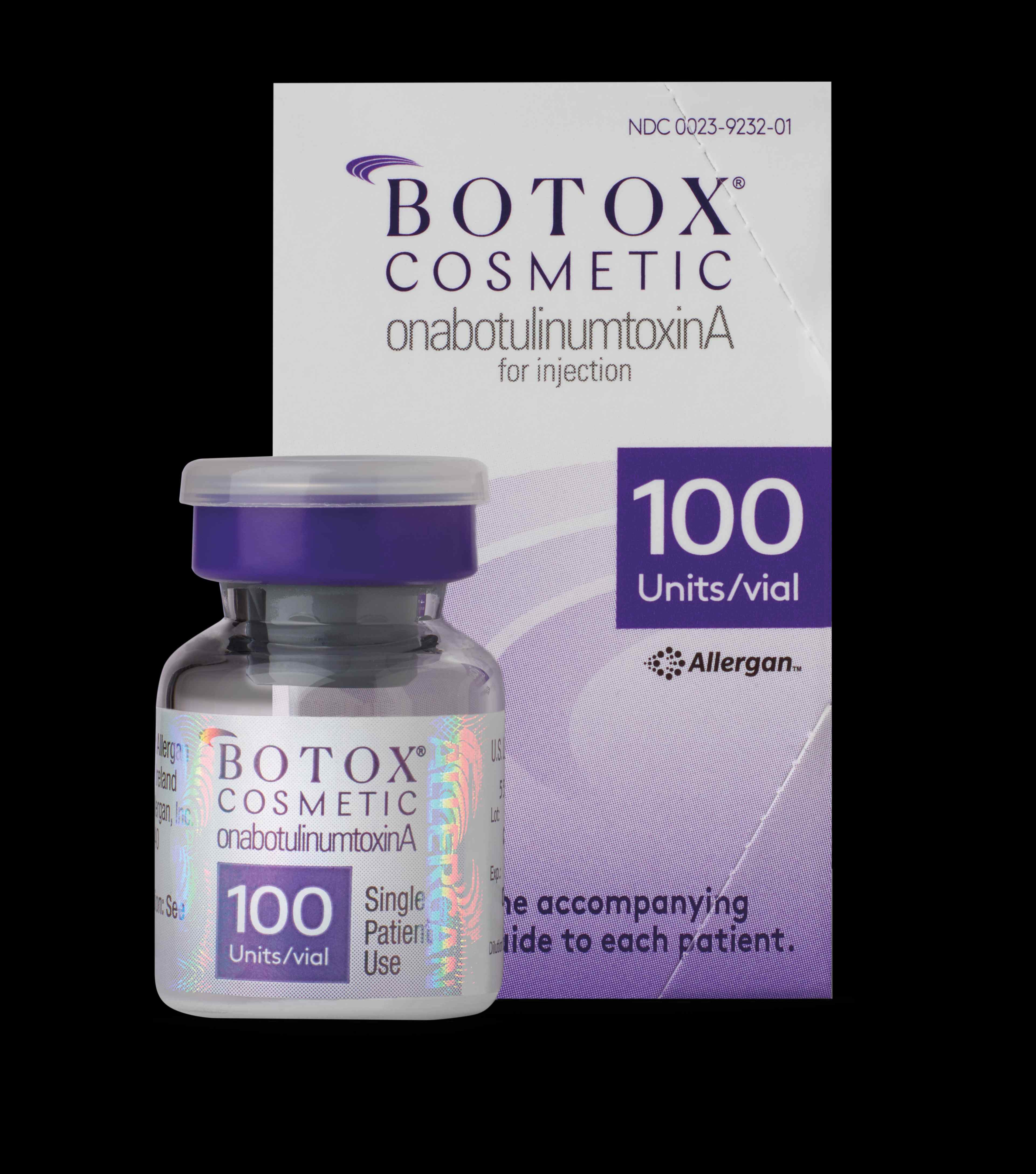 Botox Cosmetic 100 Units vial and packaging by Allergan